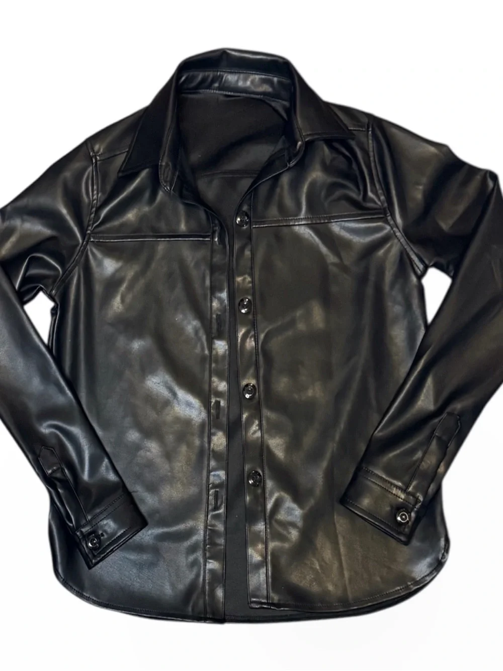 Balera 3Pc Hip Hop Dance Costume Faux Leather Jacket Sequin Top Jeans MC